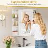 Casart Wall Mounted Bathroom Cabinet with Mirror, Single Door Medicine Cabinet with 4-Tier Inner Shelf view 3