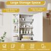 Casart Wall Mounted Bathroom Cabinet with Mirror, Single Door Medicine Cabinet with 4-Tier Inner Shelf view 4