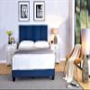 Container Furniture Direct Ronona Mid Century Modern Upholstered Platform Bed, Queen Size, 83.25", Space Blue view 1