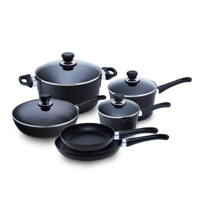 Scanpan Classic Induction 10 Piece Cookware Set Compatible with All Cooktops, Induction Ready, Metal Utensil Safe, Oven Safe to 500F, Dishwasher Safe