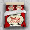 REALIN Maple Leaf Duvet Cover Set Canada Bedding Retro Old Red White Bed Sets 2/3/4PCS Quilt Covers/Sheets/Pillow Shams,Twin/Full/Queen/King (B,Full-200x229cm-4PCS) view 2