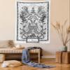 Ambesonne Pisces Tapestry, Abstract Jumble Design with Mermaids and Splashing Water Monochrome Sketch, Wall Hanging for Bedroom Living Room Dorm Decor, 60" X 80", Charcoal Grey White view 1