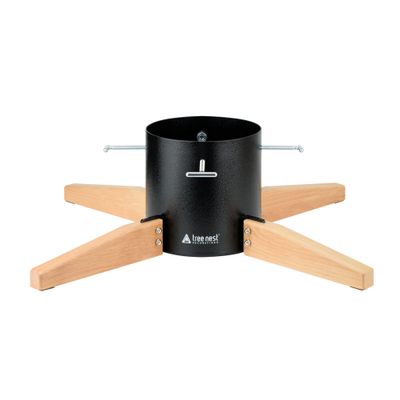 Tree Nest Large Christmas Tree Stand Base for Real Trees Nordic Style Christmas Tree Holder up to 10ft Trees Stable for Xmas Decoration Timber (Black)