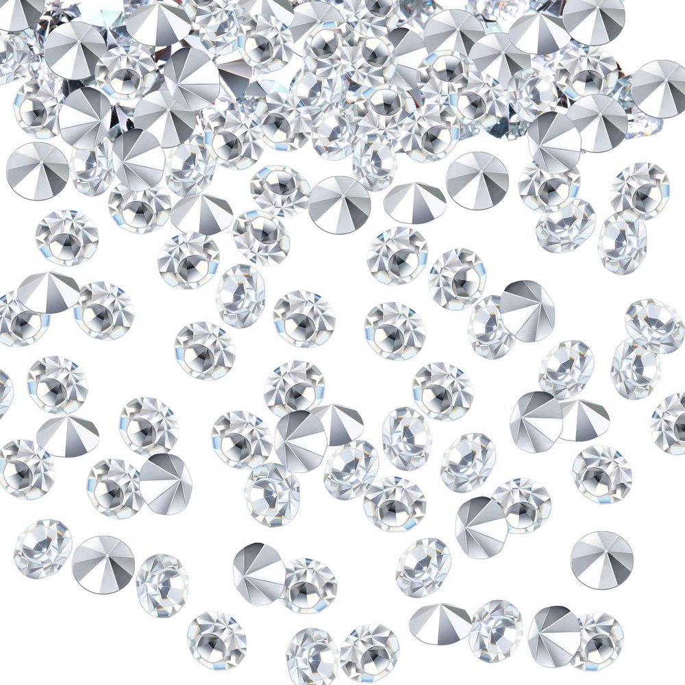 10000 Clear Wedding Table Scatter Confetti Crystals Acrylic Diamonds Rhinestones for Table Centerpiece Decorations Wedding Decorations Bridal Shower Decorations Vase Beads (Silver, 4 MM)