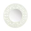 Accent Plus Carved Round White Wall Mirror 23x23x0.75 view 1