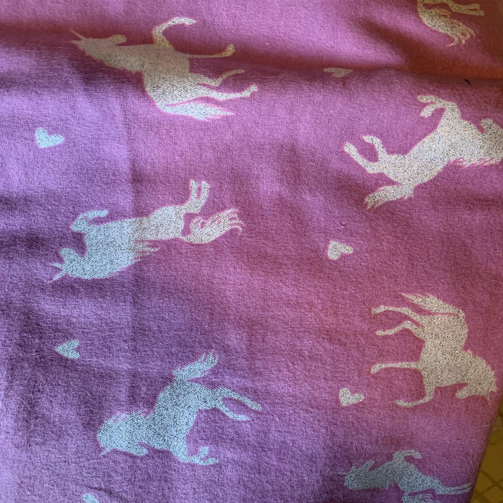 Aunt Sandy's Sewing Twin Size Weighted Blanket with Unicorns on Flannel with 10 lbs, Washable