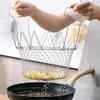 Foldable Mesh Frying Net Basket Holder Baskets Cooking Strainer for French Fries Potato Fryer Fried Food Kitchen Cooking Tool view 4