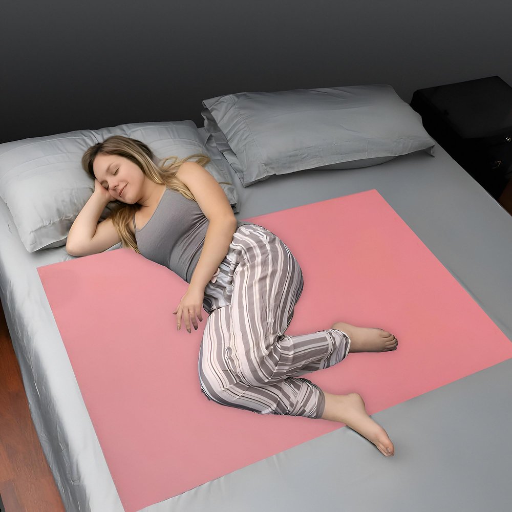 AARAM Waterproof Dry Rubber Bed Sheet Cover/Sleeping Mattress Protector/Urine Non-Absorbent Reusable Crib Mat Color Blue and Pink ((3 Meter) (117 x 36 Inches) (300 x 90 cm))