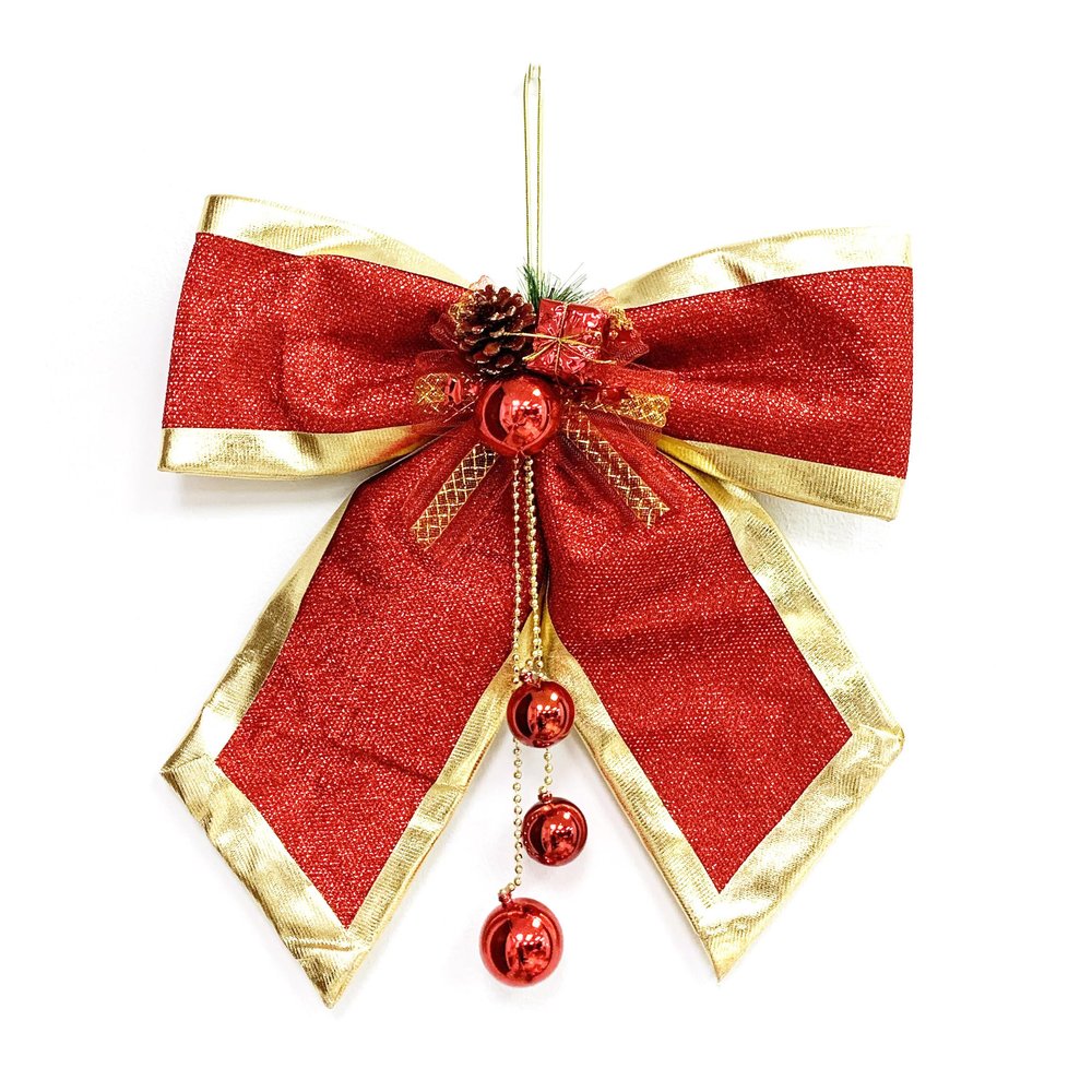 Allgala Christmas Decorative Bows for Wreath Garland Treetopper Christmas Tree (18" Jumbo 1-PK)-XBW93041