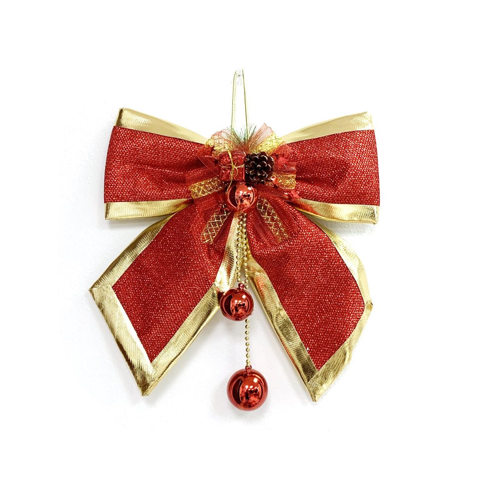 Allgala Christmas Decorative Bows for Wreath Garland Treetopper Christmas Tree (14" Large 1-PK)-XBW93042