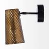 Mercana Furniture & Decor Perforated Metal Wesley I by Mercana Wall Sconce, 11.0L x 5.0W x 10.3H, Antiqued Brass view 3