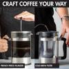 2-in-1 Coffee Maker, Make French Press Coffee and Cold Brew Coffee in One Coffee Maker, Comfort Grip Handle, Durable Glass Carafe, Perfect 6 Cup Size view 2