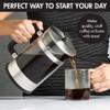 2-in-1 Coffee Maker, Make French Press Coffee and Cold Brew Coffee in One Coffee Maker, Comfort Grip Handle, Durable Glass Carafe, Perfect 6 Cup Size view 3