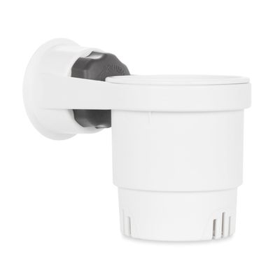 Camco RV Cup Holder with Mechanical Suction Portable Drink Holder for RVs, Campers, & Boats - Features Heavy-Duty Suction Cup Mount Compatible w/Smooth, Non-Porous Surfaces - White (53084)