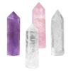 SUNYIK Gemstone Healing Crystal Points Wand, Single Terminated Wand Prism for Meditation, Rose Quartz Amethyst Rock Quartz, Pack of 4 view 1