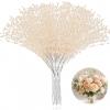 XINHUIDALSQ 100Pcs Bridal Wedding Pearl Bouquet Party Decoration Pearl String Beaded Garland Beads Garlands Wedding Party Mother's Day Decoration DIY Accessories for Christmas (Ivory) view 1