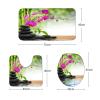 Amagical Spa Zen Garden Bamboo Orchids and Water Decor 16 Piece Bathroom Mat Set Shower Curtain Set Bath Mat Contour Mat Toilet Cover Waterproof Shower Curtain with 12 Hooks view 4