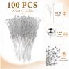 XINHUIDALSQ 100Pcs Bridal Wedding Pearl Bouquet Party Decoration Pearl String Beaded Garland Beads Garlands Wedding Party Mother's Day Decoration DIY Accessories for Christmas (Silver) view 3