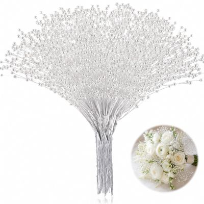 XINHUIDALSQ 100Pcs Bridal Wedding Pearl Bouquet Party Decoration Pearl String Beaded Garland Beads Garlands Wedding Party Mother's Day Decoration DIY Accessories for Christmas (White)