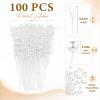 XINHUIDALSQ 100Pcs Bridal Wedding Pearl Bouquet Party Decoration Pearl String Beaded Garland Beads Garlands Wedding Party Mother's Day Decoration DIY Accessories for Christmas (White) view 3