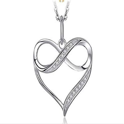 Bansriracha Love Heart Silver Pendant Necklace 925 Sterling Silver Choker Statement Necklace Women Silver 925 Jewelry WithoutChain 4.9