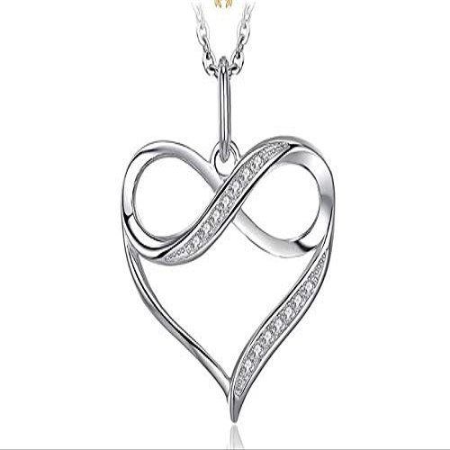 Bansriracha Love Heart Silver Pendant Necklace 925 Sterling Silver Choker Statement Necklace Women Silver 925 Jewelry WithoutChain 4.9