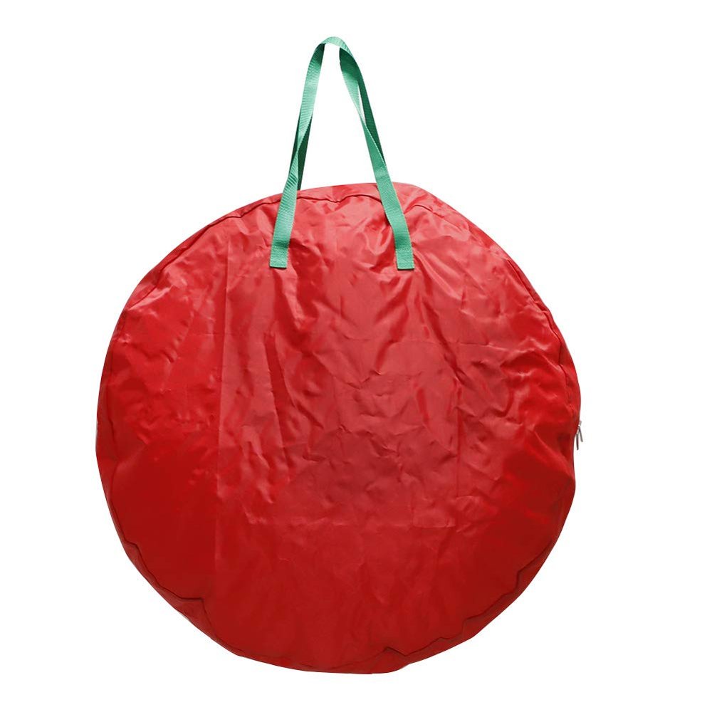 TiTa-Dong Christmas Wreath Storage Bag 36inch,Tear Resistant Oxford Fabric Storage Container with Heavy Duty Handles,for Holiday Christmas Wreath Storage(Red, 25 * 8in)