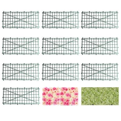 HONUTIGE 10 Pack Grid Plant Wall Frames, Plastic Frame for Flowers Wall Arches Backdrop DIY Decorative Fences Panel Wall Display for Artificial Flowers Plant Base