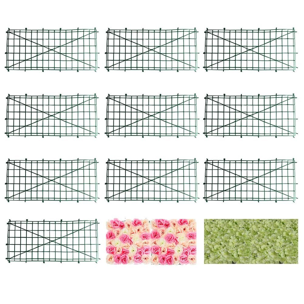 HONUTIGE 10 Pack Grid Plant Wall Frames, Plastic Frame for Flowers Wall Arches Backdrop DIY Decorative Fences Panel Wall Display for Artificial Flowers Plant Base