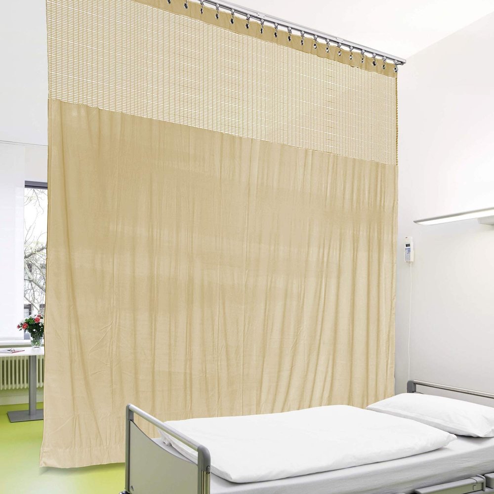 cololeaf 5ft Wide x 8ft Tall Nickle Grommet Hanging for Hospital Medical Clinic SPA Lab Cubicle Curtain Divider Privacy Screen, in Bean Customizable