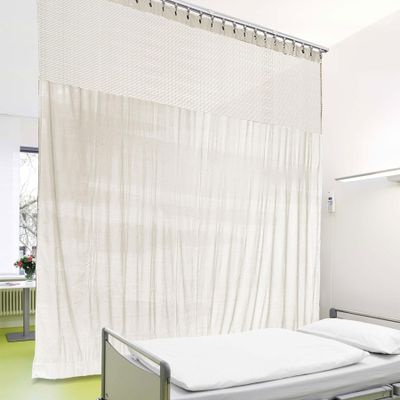 cololeaf 5ft Wide x 8ft Tall Nickle Grommet Hanging for Hospital Medical Clinic SPA Lab Cubicle Curtain Divider Privacy Screen, in White Customizable