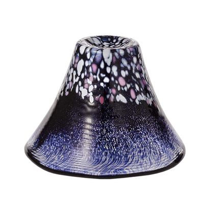 Toyo Sasaki Glass, Japanese Sake Glass, Congratulations Cup, Sakura Fuji, Night Cherry Blossom, Yozakura, Navy, Approx. 1.5 fl oz (45 ml)