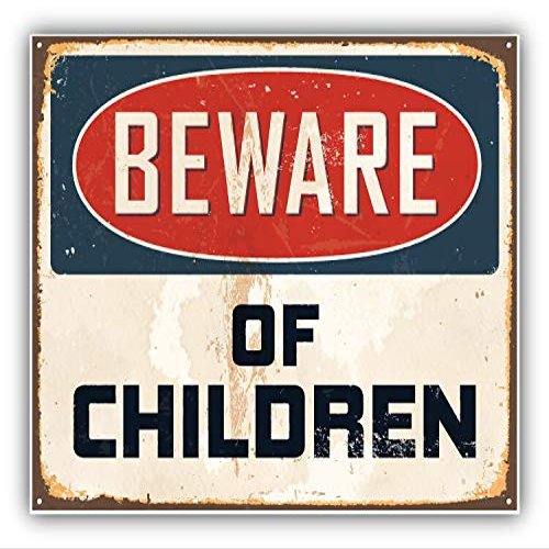 MAGNET Beware Of Children Vintage Metal Sign Vinyl Magnet Bumper Refrigerator Sticker Magnet Flexible Reuseable Magnetic Vinyl 5"