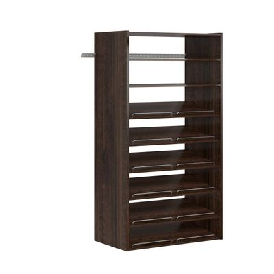Easy Track PH36-TR Living Essentials Shoe Storage Tower Wood Closet Organizer, Truffle