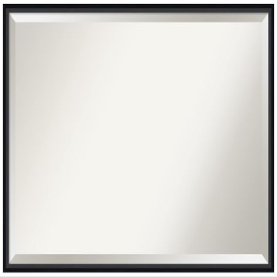Amanti Art Black Wall Mirror 25x37 Lucie Black Rectangle Bathroom Mirror for Wall Decor Living Room, Large Modern Wood Frame, Hangs Horizonally and Vertically, Bathroom Decor, Beveled Edge