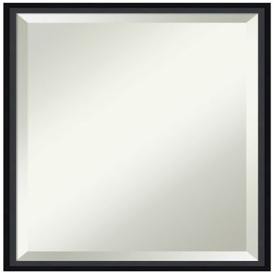 Amanti Art Black Bathroom Mirror for Over Sink, 21x17 Lucie Black Rectangle Vanity Mirror, Small Modern Contemporary Wood Frame, Hangs Horizonally and Vertically, Bathroom Wall Decor, Beveled Edge
