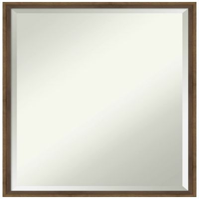 Amanti Art Bronze Wall Mirror 25x19 Lucie Light Bronze Rectangle Bathroom Mirror for Wall Decor Living Room, Medium Modern Wood Frame, Hangs Horizonally and Vertically, Bathroom Decor, Beveled Edge