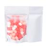 100pcs Frosted Clear Window Stand Up Colored Metallic Foil Resealable Zipper Seal Bags (White, Standup | 7.5oz) view 1