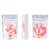 100pcs Frosted Clear Window Stand Up Colored Metallic Foil Resealable Zipper Seal Bags (White, Standup | 7.5oz) view 2