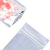 100pcs Frosted Clear Window Stand Up Colored Metallic Foil Resealable Zipper Seal Bags (White, Standup | 7.5oz) view 4