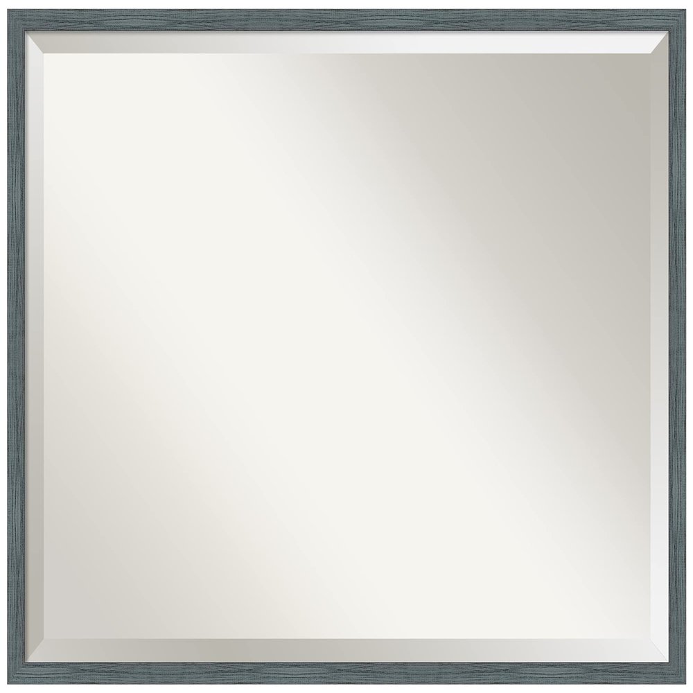 Amanti Art Blue Bathroom Mirror for Over Sink, 23x29 Dixie Blue Grey Rustic Narrow Rectangle Vanity Mirror, Large Rustic Wood Frame, Hangs Horizonally and Vertically, Bathroom Wall Decor, Beveled Edge