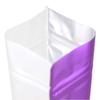100pcs Frosted Clear Window Stand Up Colored Metallic Foil Resealable Zipper Seal Bags (Purple, Standup | 3.5oz) view 3