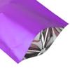 100pcs Frosted Clear Window Stand Up Colored Metallic Foil Resealable Zipper Seal Bags (Purple, Standup | 3.5oz) view 4