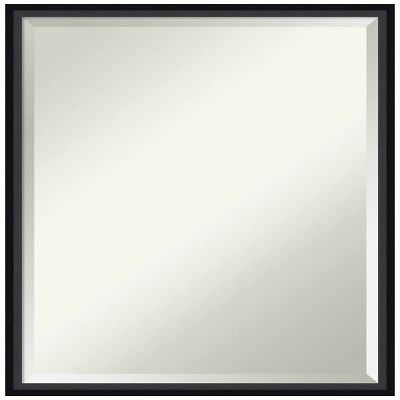 Amanti Art Black Bathroom Mirror for Over Sink, 25x19 Lucie Black Rectangle Vanity Mirror, Medium Modern Contemporary Wood Frame, Hangs Horizonally and Vertically, Bathroom Wall Decor, Beveled Edge