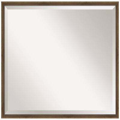 Amanti Art Bronze Bathroom Mirror for Over Sink, 23x29 Lucie Light Bronze Rectangle Vanity Mirror, Large Modern Wood Frame, Hangs Horizonally and Vertically, Bathroom Wall Decor, Beveled Edge