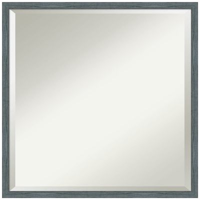 Amanti Art Blue Wall Mirror 21x21 Dixie Blue Grey Rustic Narrow Square Bathroom Mirror for Wall Decor Living Room, Medium Country Rustic Wood Frame, Hangs Horizonally and Vertically, Bathroom Decor,