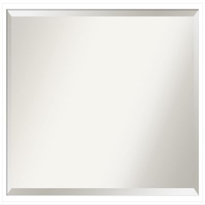 Amanti Art White Wall Mirror 25x37 Svelte White Rectangle Bathroom Mirror for Wall Decor Living Room, Large Modern Wood Frame, Hangs Horizonally and Vertically, Bathroom Decor, Beveled Edge