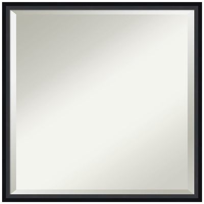 Amanti Art Black Bathroom Mirror for Over Sink, 21x21 Lucie Black Square Vanity Mirror, Medium Modern Contemporary Wood Frame, Hangs Horizonally and Vertically, Bathroom Wall Decor, Beveled Edge