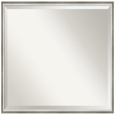 Amanti Art Silver Bathroom Mirror for Over Sink, 23x29 Lucie Silver White Rectangle Vanity Mirror, Large Modern Wood Frame, Hangs Horizonally and Vertically, Bathroom Wall Decor, Beveled Edge