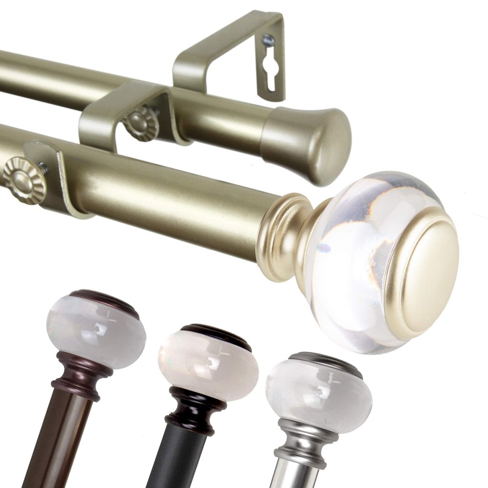 A&F Rod Decor - Mercury 1" Double Curtain Rod 160-240 inch - Black